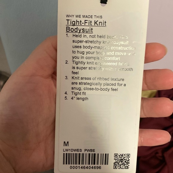 New with Tags Lululemon Tight Fit Knit BodySuit/Romper size medium - Picture 3 of 3